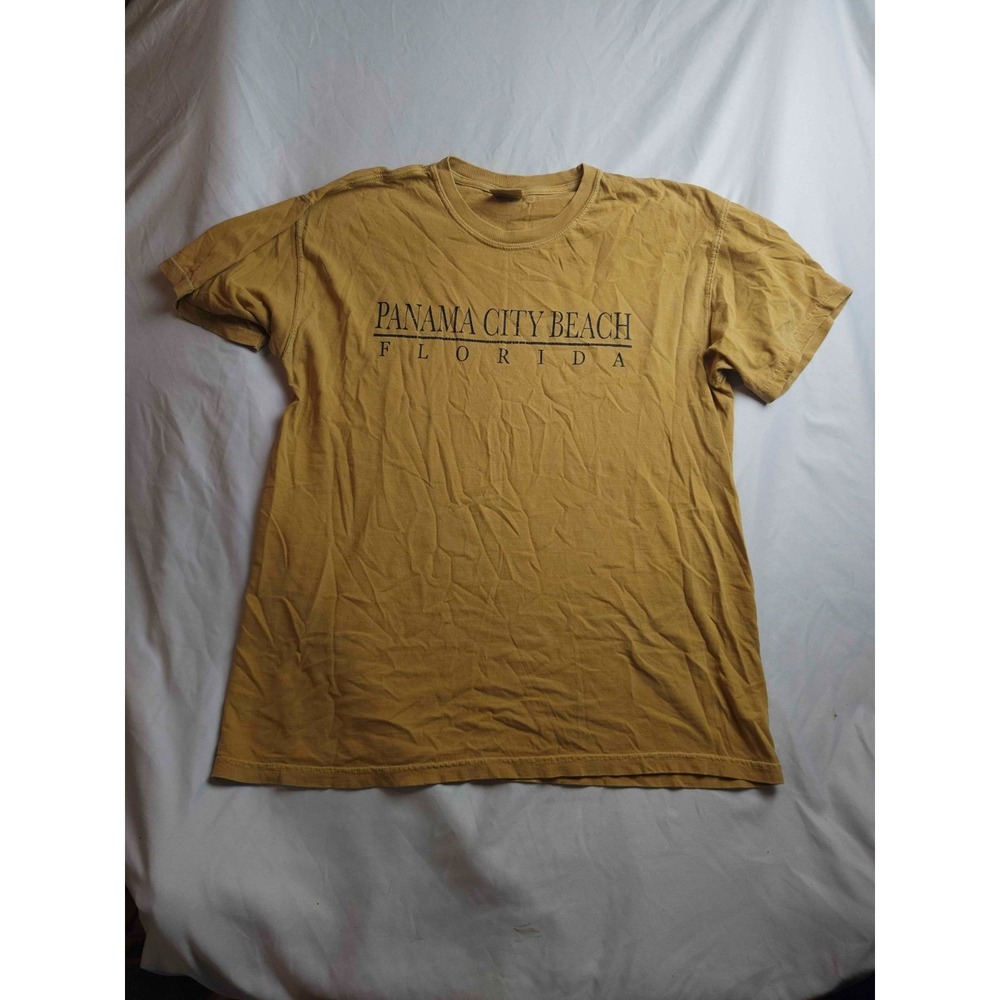 Panama City Beach Florida Souvenir Shirt Mens Large Brown Comfort Colors Graphic